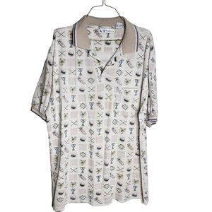 KT Golf Mens Polo Shirt XL Short Sleeve Stretch Graphic Print
